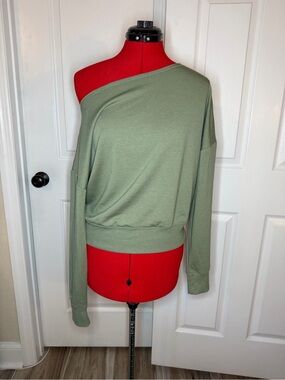 DSG So Soft Off the Shoulder Long Sleeve Lightweight Sweatshirt Green Women M